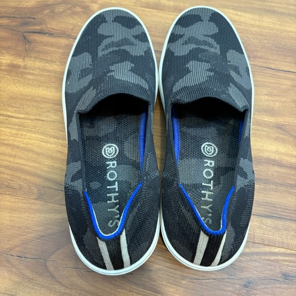 Rothy’s The Original Camo Slip-On Sneakers Gray & Black Size 9 Women’s Washable - Picture 6 of 8